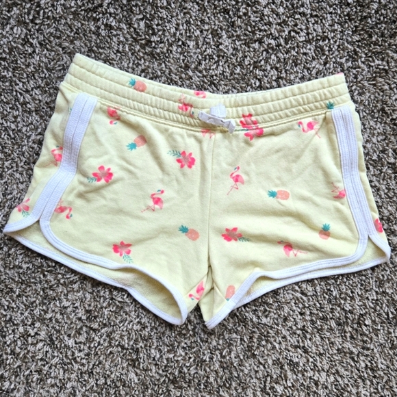*3/$20 Shortie Shorts Pink Flamingo Pineapple Tropical Yellow Kids 12 plus - Picture 1 of 3